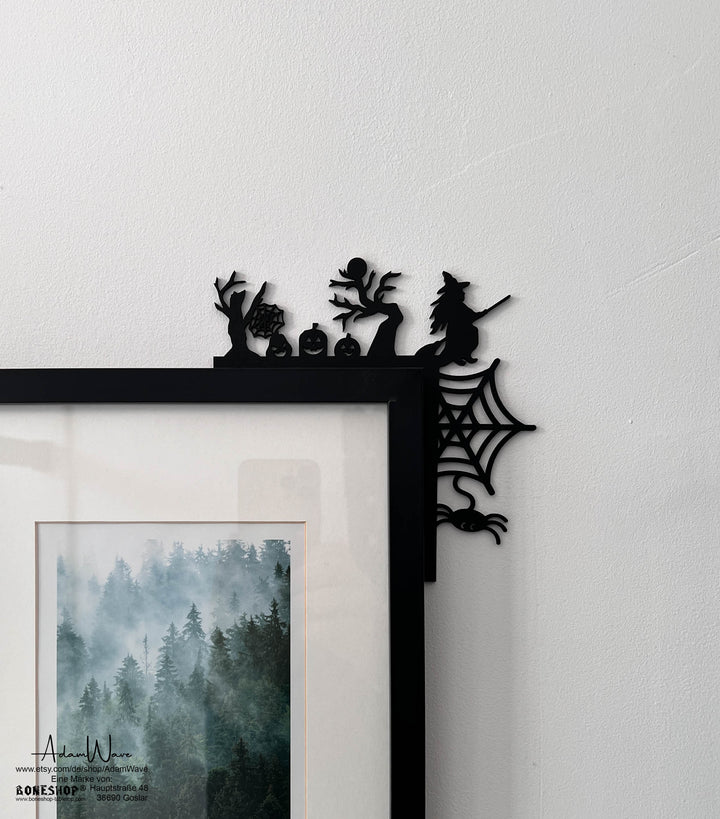 Picture Frame Halloween Decoration, Spooky Party, Window Frame Decor, Wall Decoration, Small Halloween Door Decoration, Picture Wood Corners