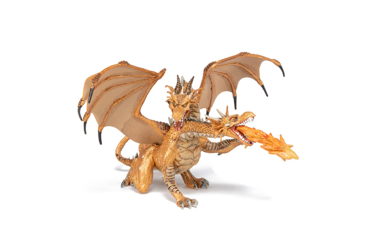Medieval - Fantasy : Two-Headed Dragon Gold 19.5 cm (36019)