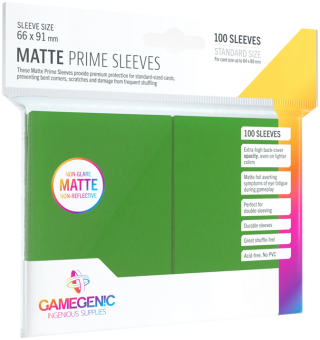 Gamegenic - Matte Prime - Card Sleeves - Standard Size (100) - Green