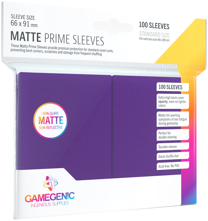 Gamegenic - Matte Prime - Kartenhüllen - Standardgröße (100) - Violett - Purple