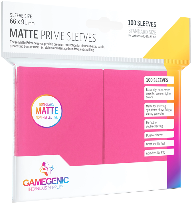 Gamegenic - Matte Prime - Kartenhüllen - Standardgröße (100) - Pink
