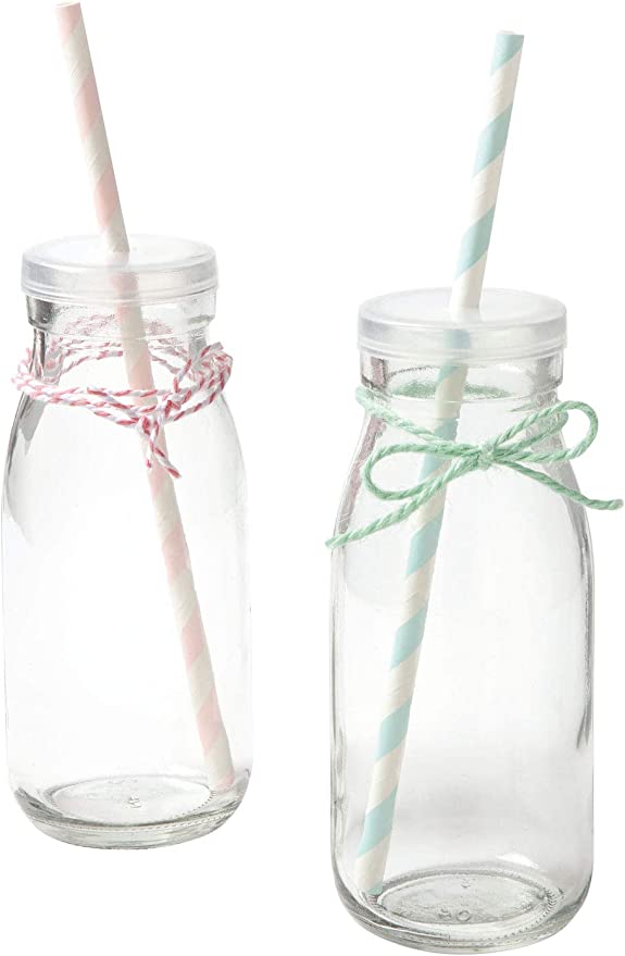Papierstrohhalme Pastel Stripes, ca. 19,7 cm lang, Ø 6mm, 25 bedruckte Strohhalme aus Papier, umweltfreundlich, lebensmittelecht, zum Trinken, Basteln und Dekorieren