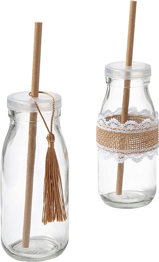 Kraft Paper Straws, approx. 19.7 cm long, Ø 6mm, 25 paper straws, eco-friendly, food-safe, for drinking, crafting, and decorating