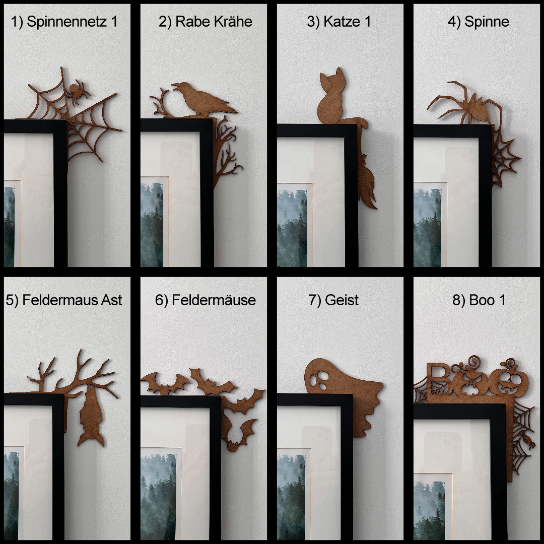 Picture Frame Halloween Decoration, Spooky Party, Window Frame Decor, Wall Decoration, Small Halloween Door Decoration, Picture Wood Corners