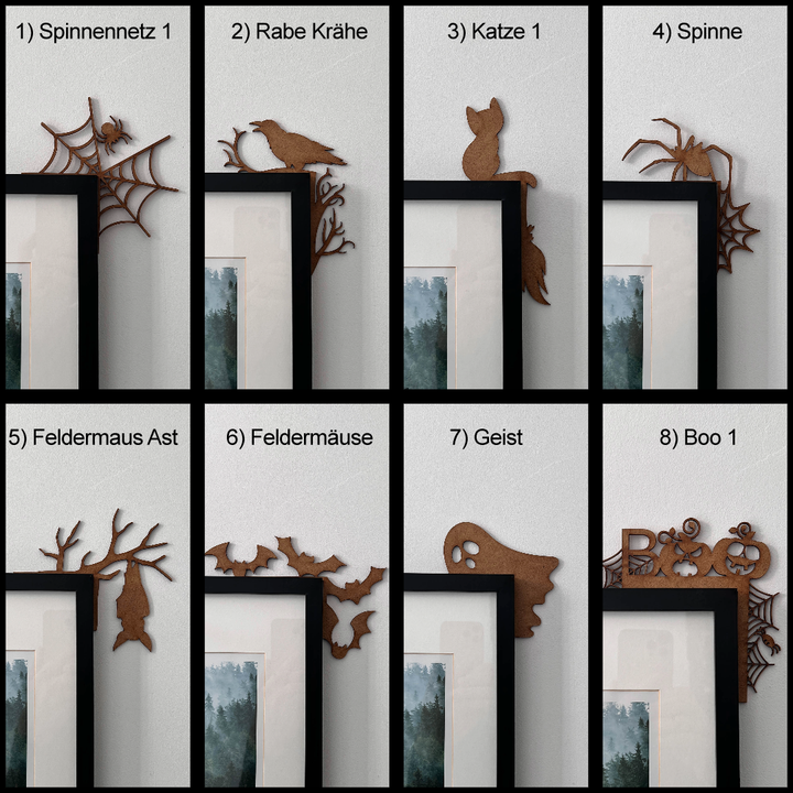 Picture Frame Halloween Decoration, Spooky Party, Window Frame Decor, Wall Decoration, Small Halloween Door Decoration, Picture Wood Corners