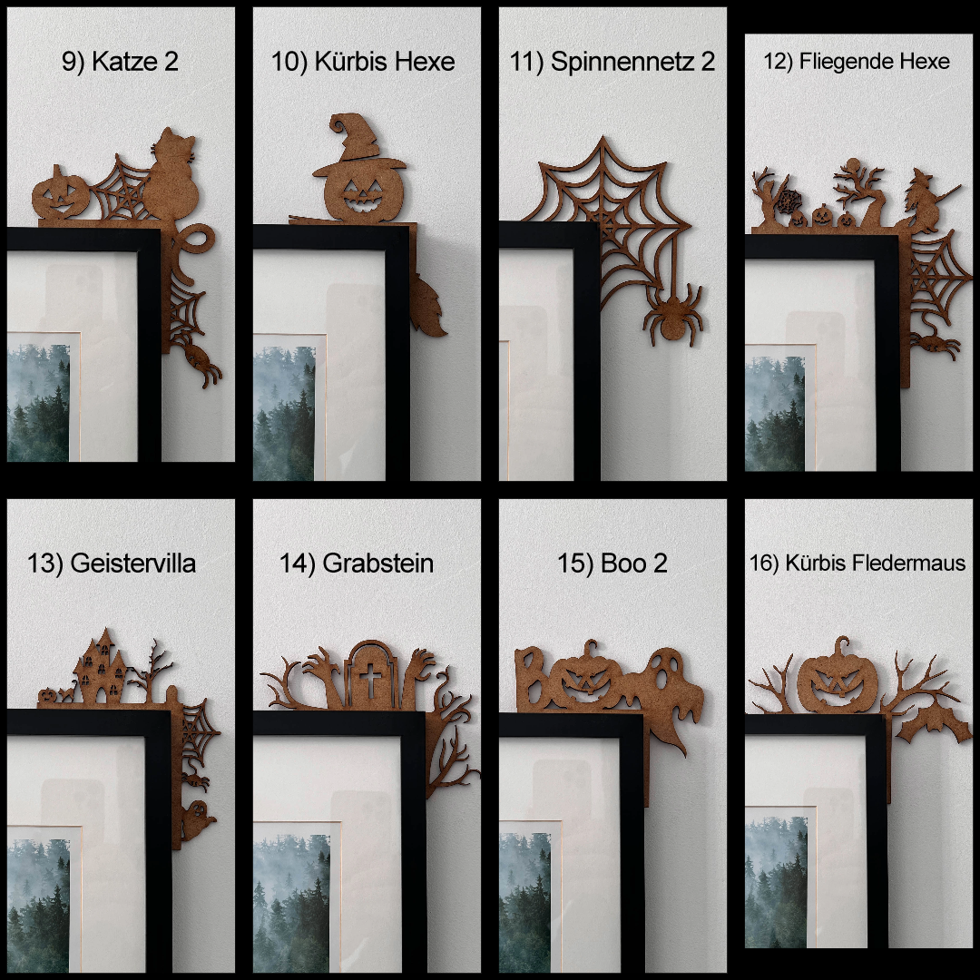 Picture Frame Halloween Decoration, Spooky Party, Window Frame Decor, Wall Decoration, Small Halloween Door Decoration, Picture Wood Corners