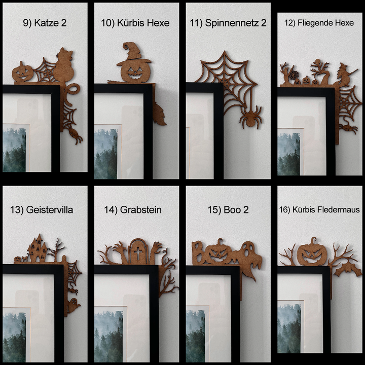 Picture Frame Halloween Decoration, Spooky Party, Window Frame Decor, Wall Decoration, Small Halloween Door Decoration, Picture Wood Corners