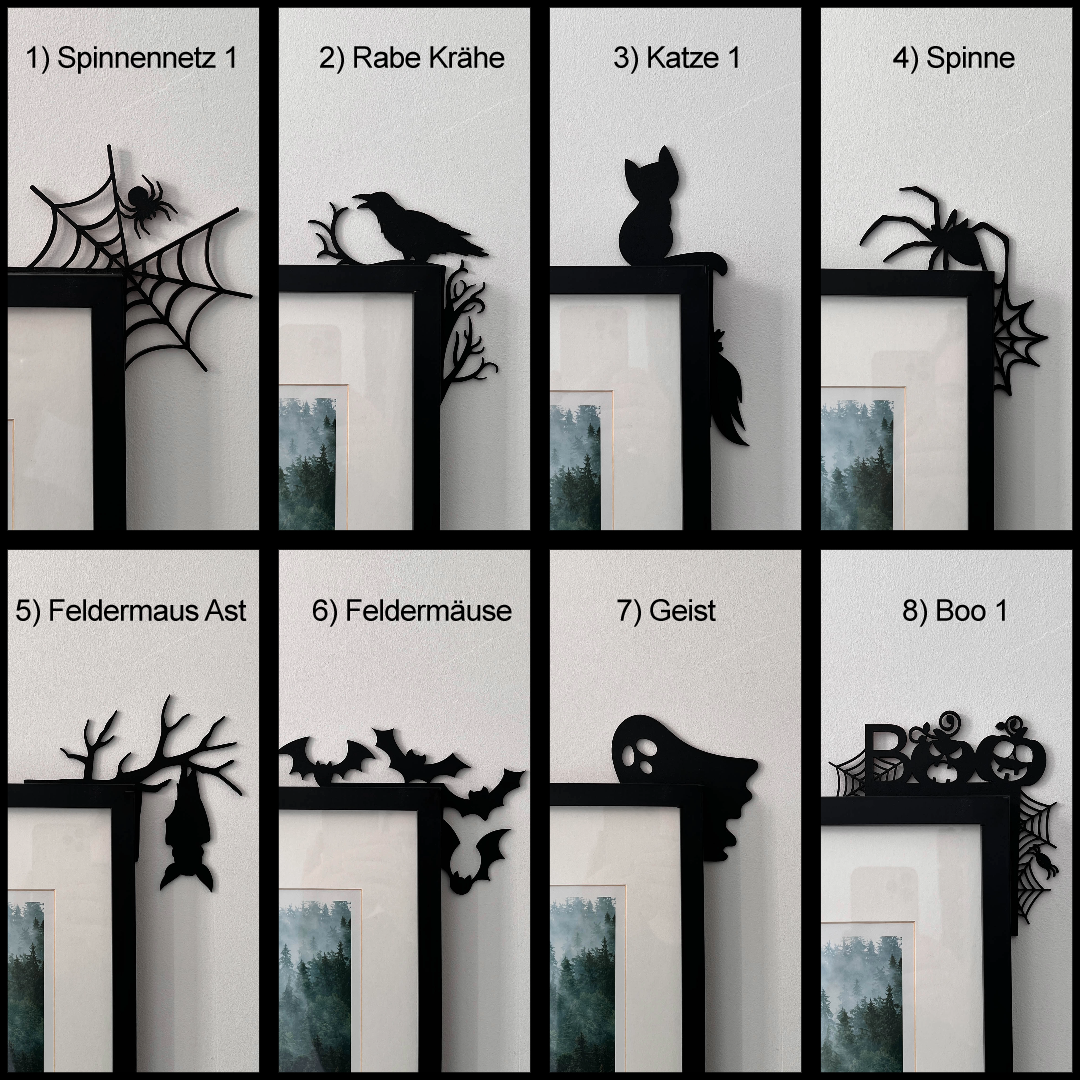 Picture Frame Halloween Decoration, Spooky Party, Window Frame Decor, Wall Decoration, Small Halloween Door Decoration, Picture Wood Corners