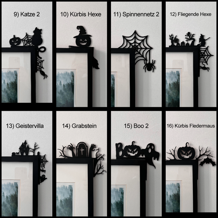 Picture Frame Halloween Decoration, Spooky Party, Window Frame Decor, Wall Decoration, Small Halloween Door Decoration, Picture Wood Corners