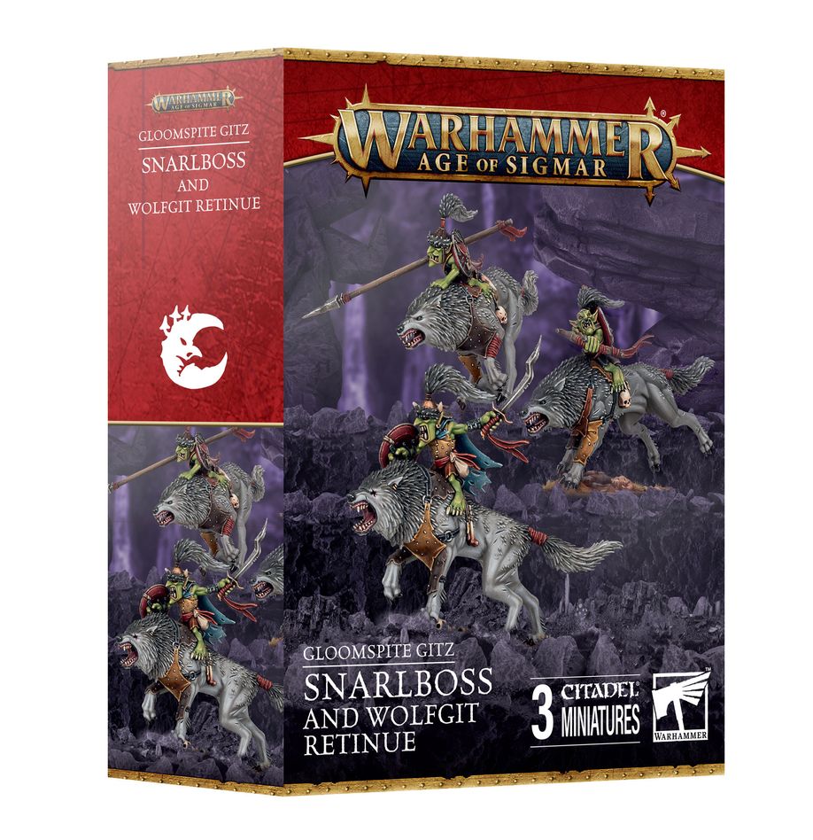 Gloomspite Gitz: Snarlboss and Wolfgit Retinue (89-98) (Fletschaboss und Gefolge-Wolfsgits)