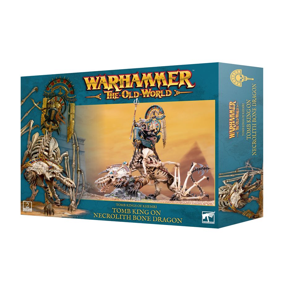 The Old World - Khemri: Tomb King on Necrolith Bone Dragon (07-08) (Gruftkönig/ Priester des Todes auf Nekrolith-Knochendrache)