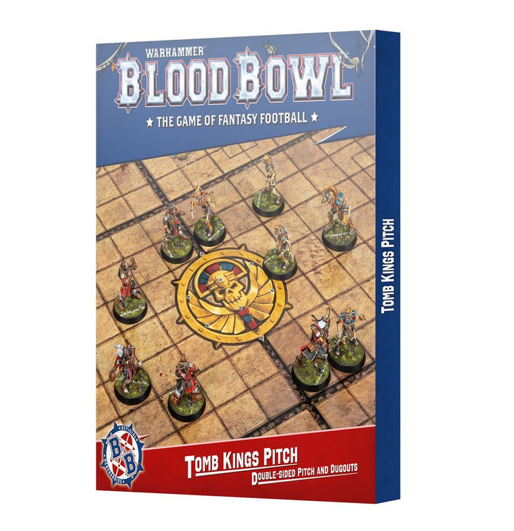 Tomb Kings Pitch: Double-sided Pitch and Dugouts Set (202-60) (2025) (Spielfeld der Gruftkönige: Beidseitig bedrucktes Spielfeld und Reservebänke)