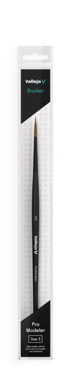 Vallejo - Pro Modeler - Natural Hair Round Brush - Size 3