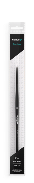 Vallejo - Pro Modeler - Natural Hair Round Brush - Size 3/0