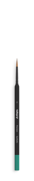 Vallejo - Precision - Round Synthetic Brush, Triangular Handle - Size 2