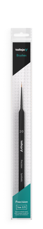 Vallejo - Precision - Round Synthetic Brush, Triangular Handle - Size 2/0