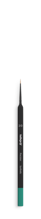 Vallejo - Precision - Round Synthetic Brush, Triangular Handle - Size 3/0