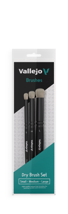 Vallejo - Dry Brush Set - Natural Hair - Size (S, M &amp; L)