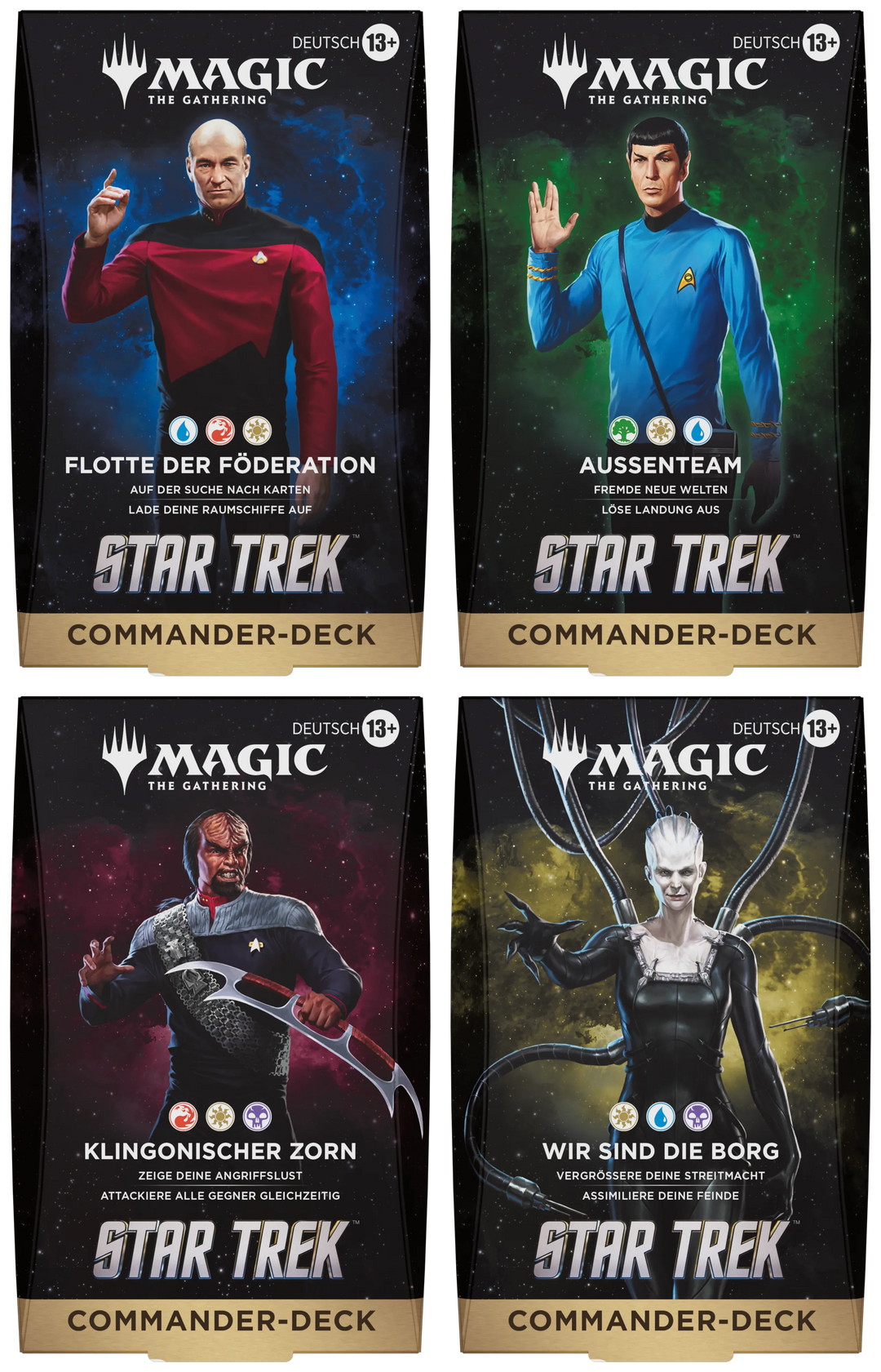 Magic: The Gathering – Star Trek Commander Deck Display (4 Decks) (DE)