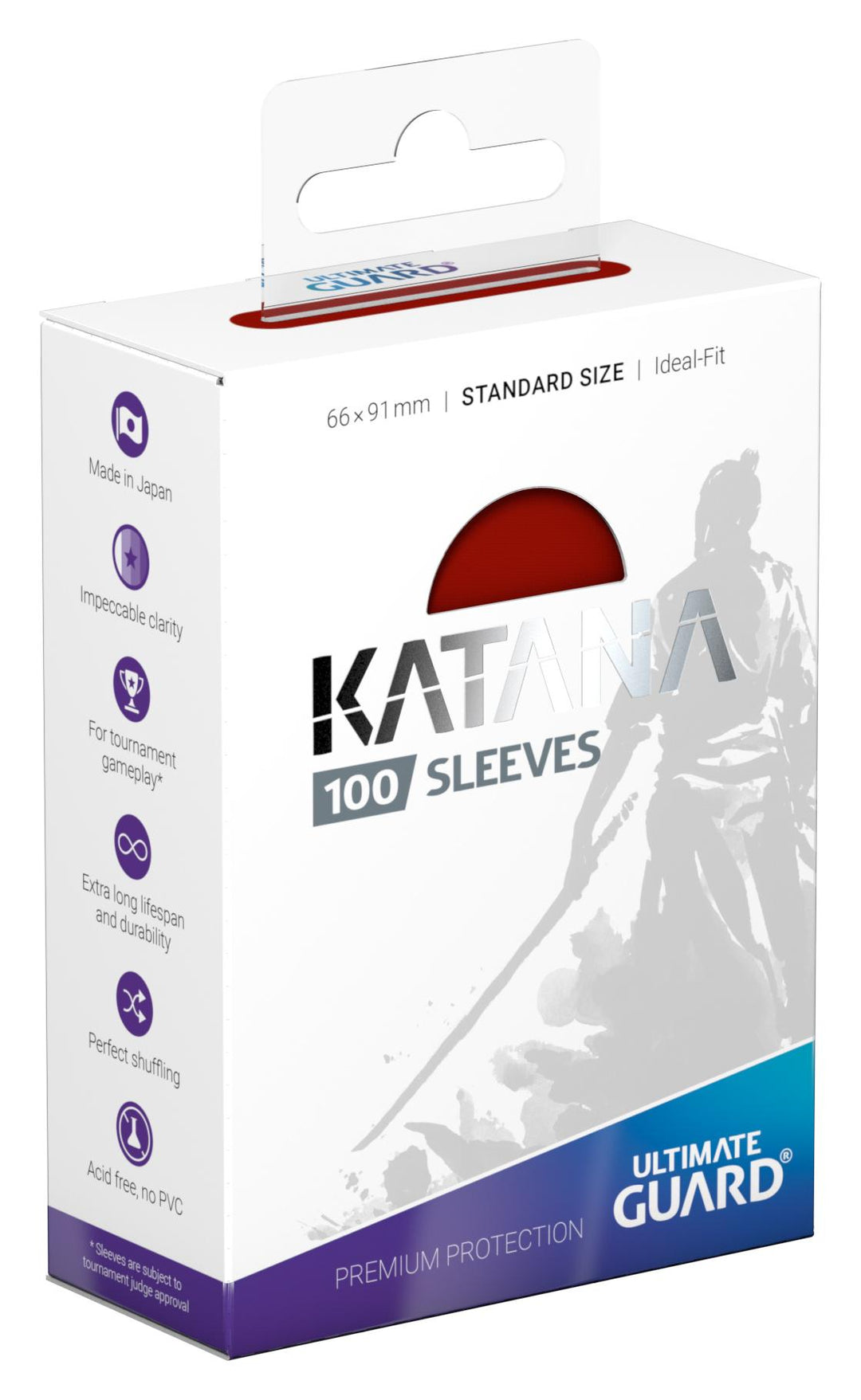 Ultimate Guard Katana Sleeves - Standard Size (100) - Red