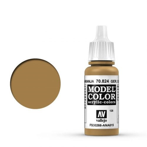 Vallejo Model Color: 128 Ockerorange Tarnung (German Camo Orange Ochre) (824)