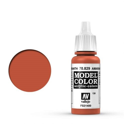 Vallejo Model Color: 130 Rotorange (Amarantha Red), 17 ml (829)