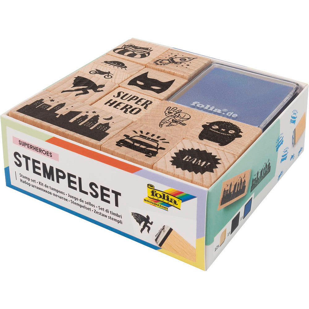 Stempelset mit 2 Stempelkissen verschiedene Motive