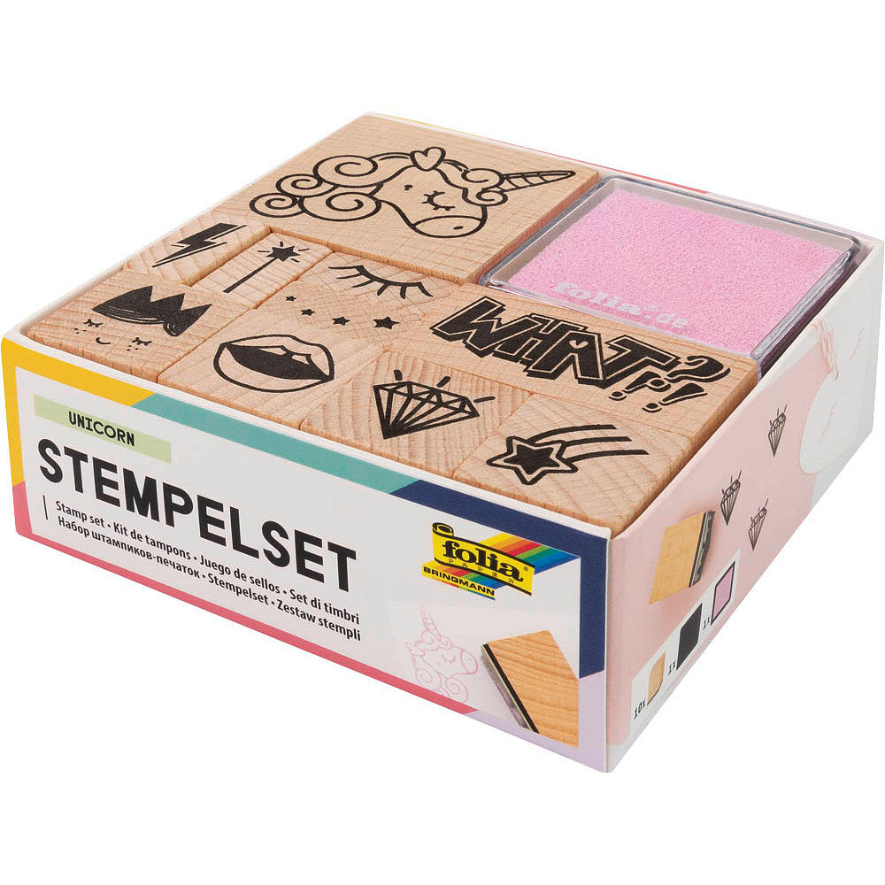 Stempelset mit 2 Stempelkissen verschiedene Motive