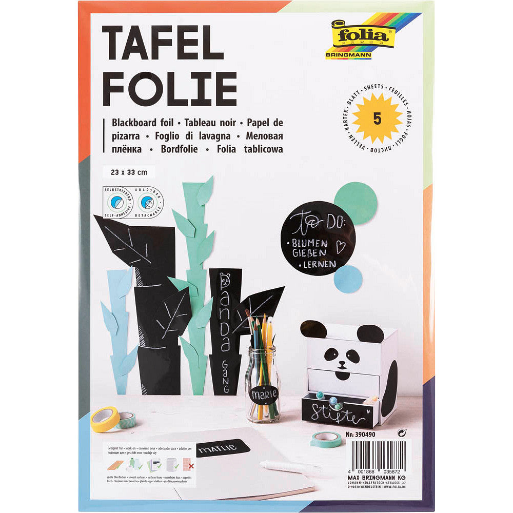 Chalkboard film 23 x 33 cm 5 sheets self-adhesive