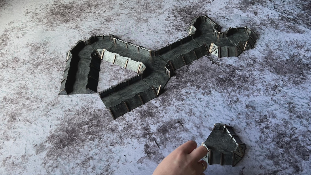 Trench System Tabletop Buildings Terrain - Sci-Fi Landscape