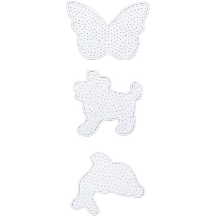 Iron-on Bead Pegboard Set with 3 transparent pegboards each for iron-on beads