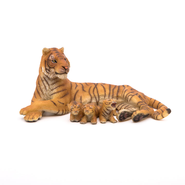 Wildtiere: Liegende Tigerin mit Babies 13cm (50156)