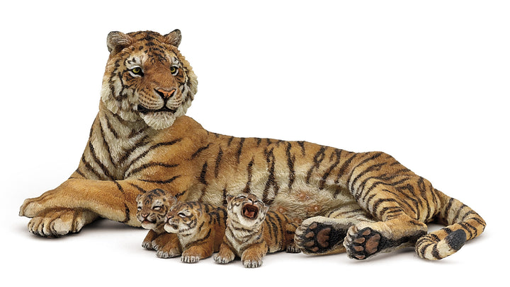 Wildtiere: Liegende Tigerin mit Babies 13cm (50156)