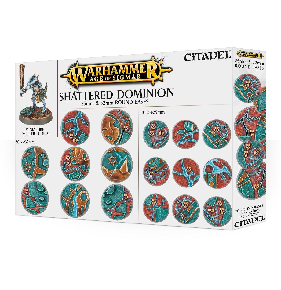 Warhammer Age of Sigmar Shattered Dominion 25 &amp; 32mm Round Bases (66-96)