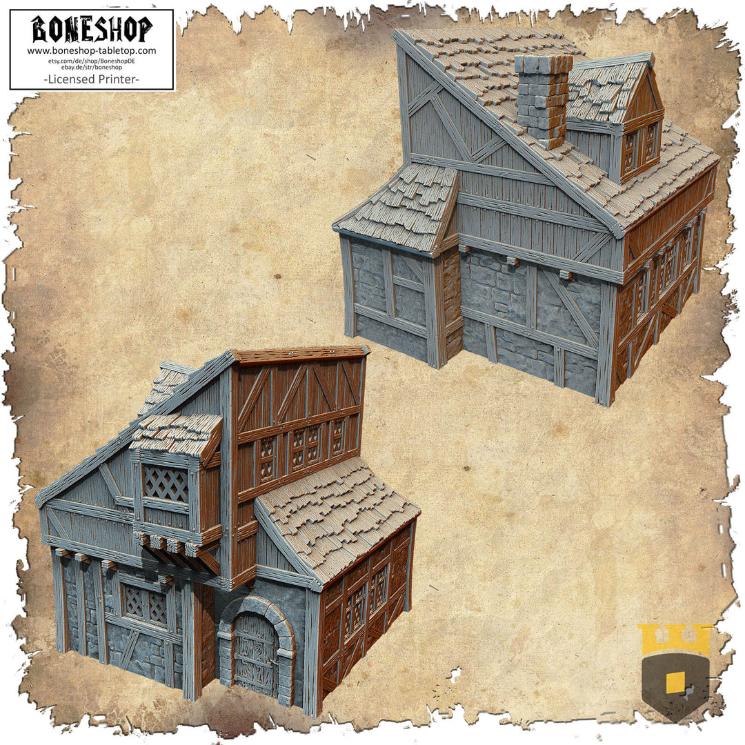 Leichheim "Civilian House 1" 28mm-32mm | RPG | Building | Boneshop