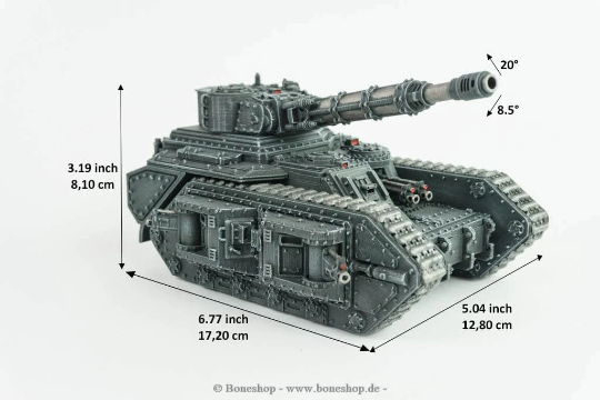 Armageddon Battle Tank Fully Armed - Boneshop - Scale 28-35 mm - Tabletop Wargaming
