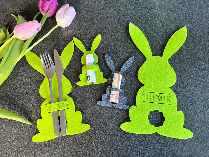 Felt Easter Bunny Money Gift I Easter Gift I Easter I Happy Easter | Easter Cutlery Holder